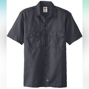 Dickies Men's Short Sleeve Work Shirt in Charcoal